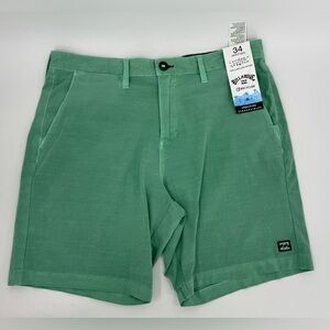 Billabong "Crossfire Wave" Submersibles Recycler Washed Shorts Green Mens 34 NWT